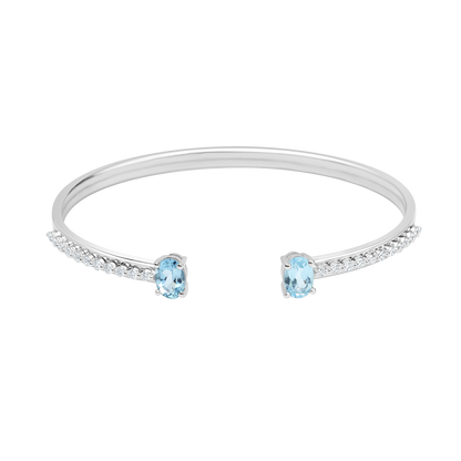 18 K White Gold Skybluetopaz