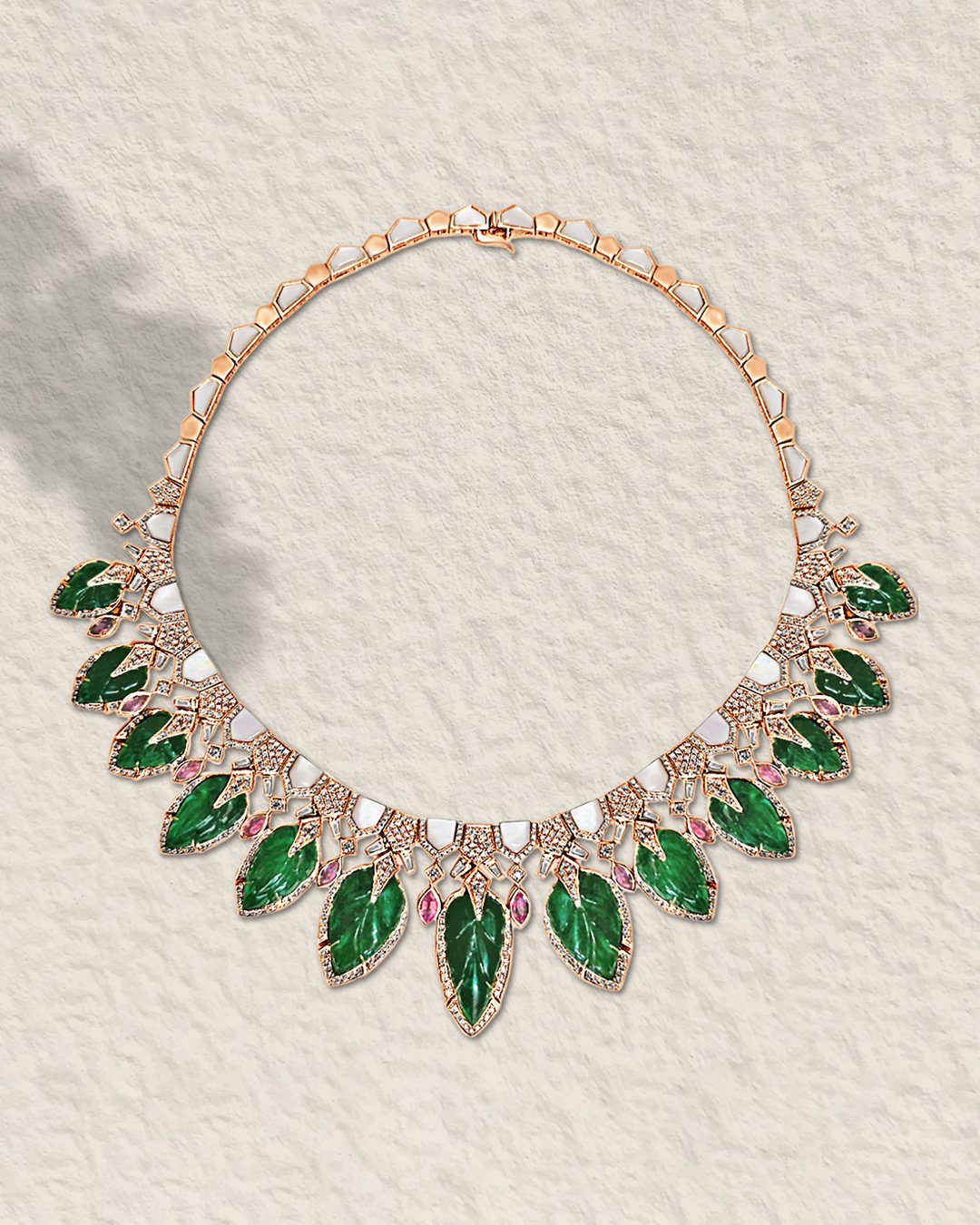 Imperia Pearl Emerald Necklace