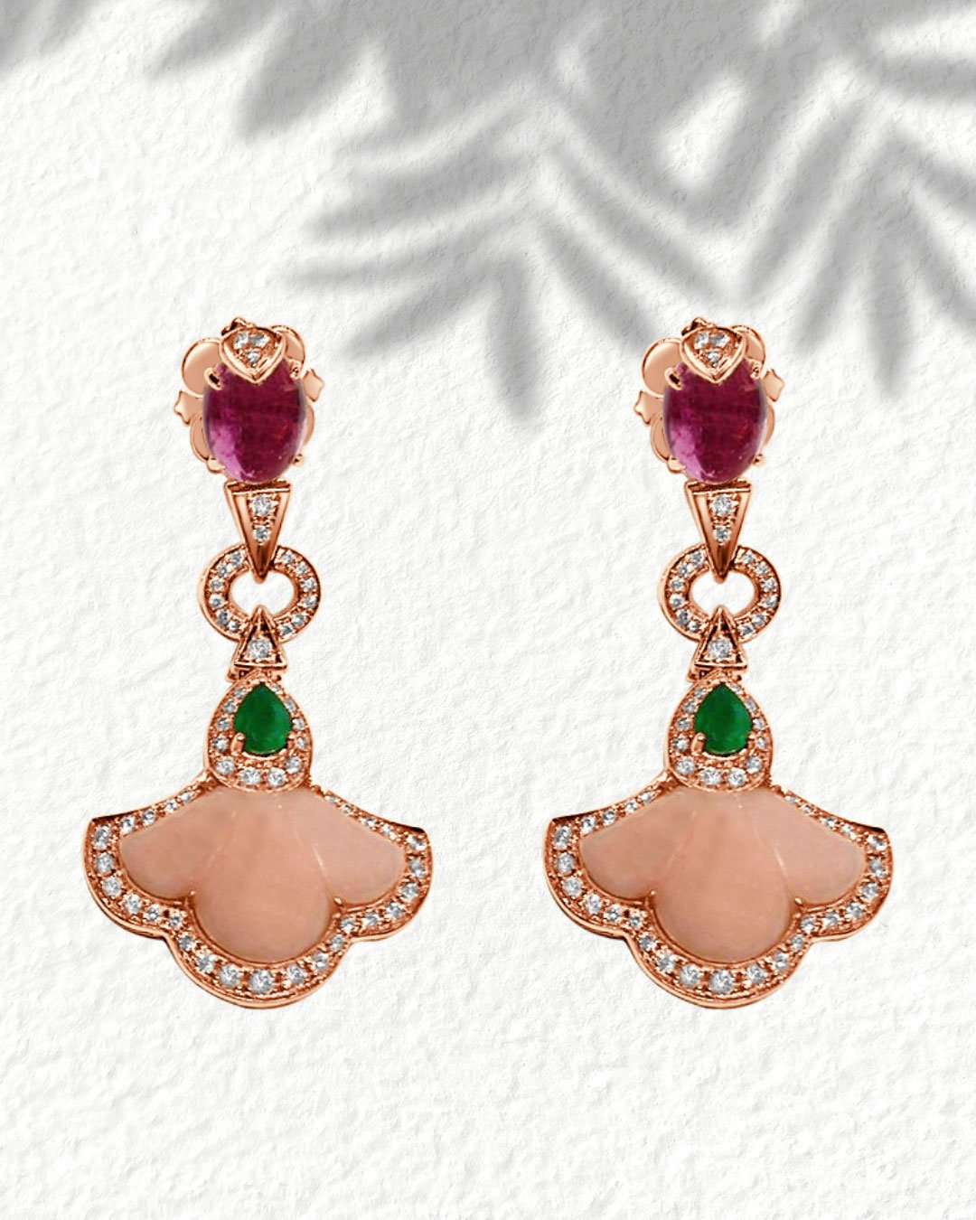 Imperia Pink Tourmaline Opal Earrings