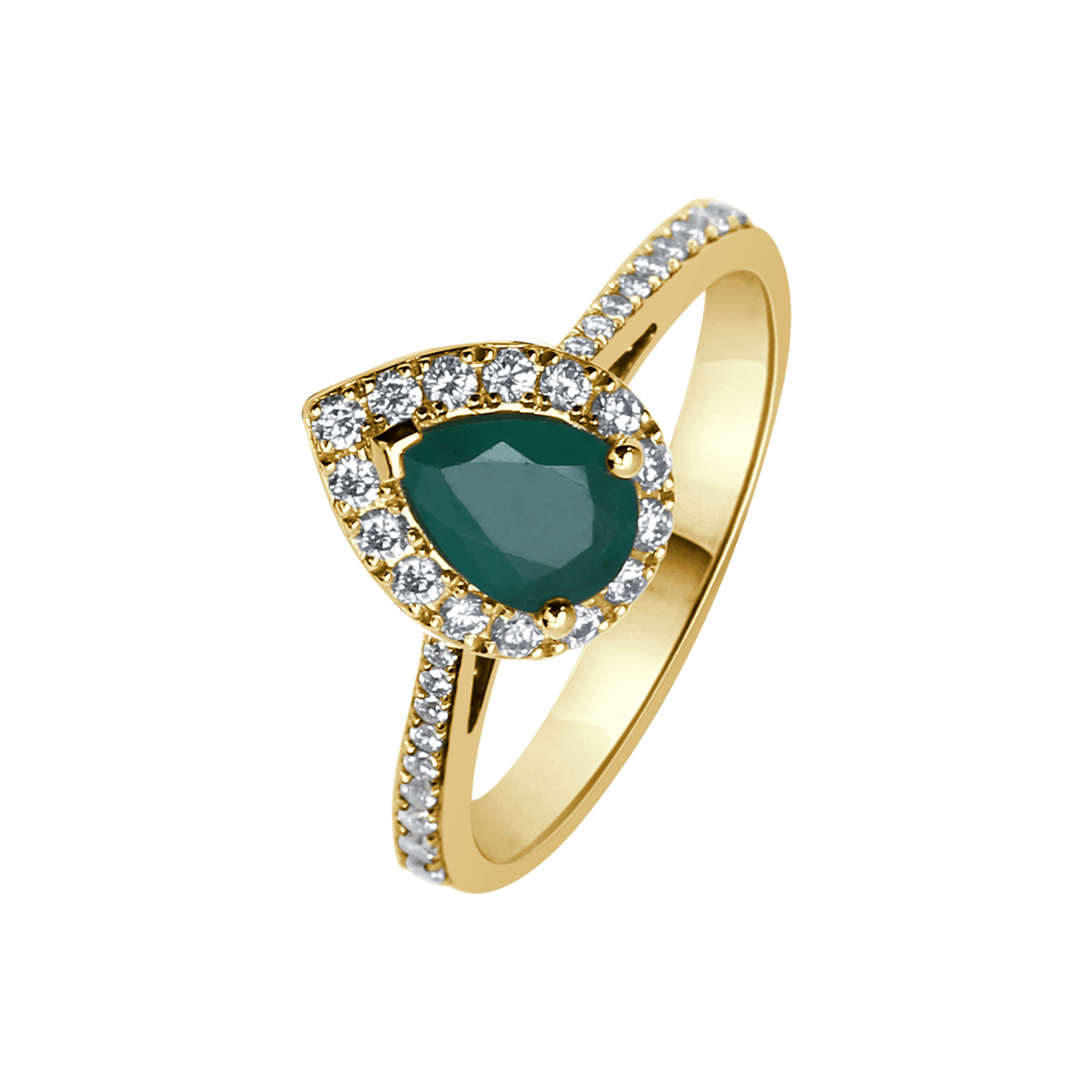 18 K Yellow Gold Emerald