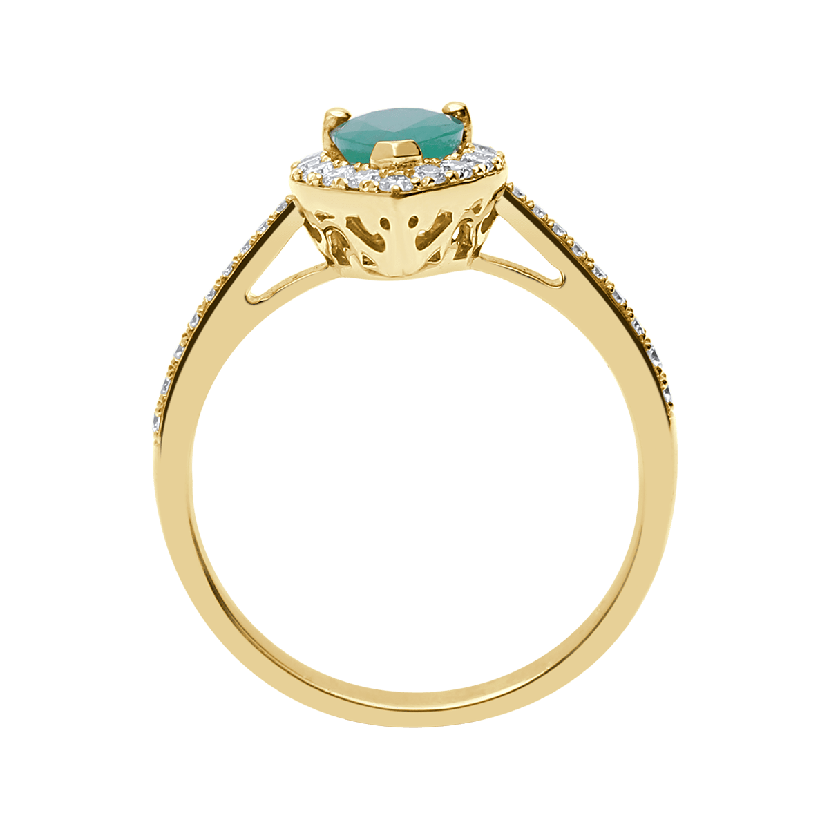 18 K Yellow Gold Emerald